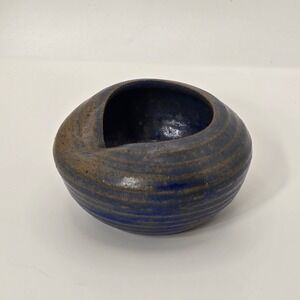 Vintage Hand-Thrown Pottery Ashtray Artist Signed "Coy"